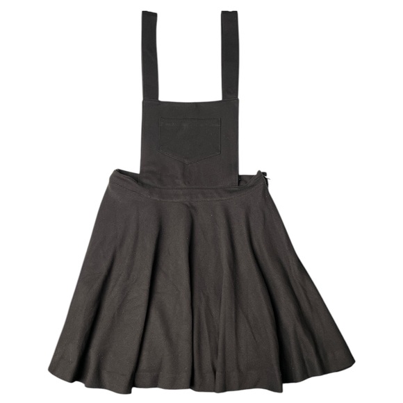 Cooperative Black Overall Pocket Adjustable Straps Stretch Flowy Circle Skirt 8 - Picture 1 of 11